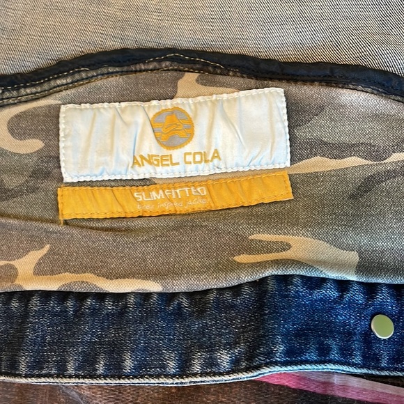 ANGEL COLA Men’s Biker Slim Fit Distressed Washed Blue Denim Jacket $234 EUC M - Picture 9 of 16